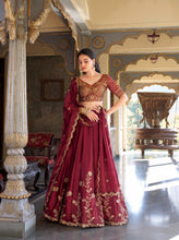 Rangoli silk cerise lehenga