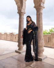 Blockbuster black net saree