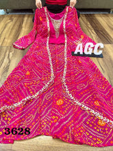AGC collection - pink and off white chanderi silk and bandhani lehenga (plus size)
