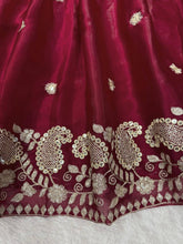 Deep red jimmy choo lehenga (skirt stitched)