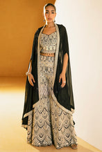 Black palazzo set with cape