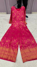 Banarasi silk jacquard jumpsuit in pink