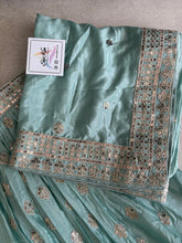 Sea green chiffon embroidered Lehenga