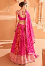 Janisha readymade - pink panelled chinon silk Lehenga