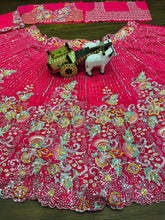 Hot pink multi coloured sequins lehenga