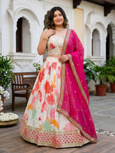 Floral white lehenga (plus size available 5XL)