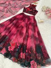 Magenta floral readymade lightweight Lehenga