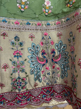 Green viscose Lehenga with gorgeous contrasting blouse