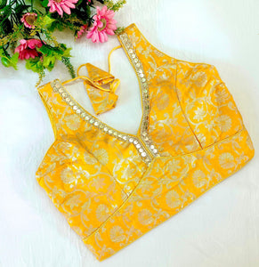 Self jari print and dola silk blouses