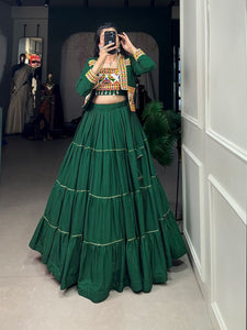 Gujarati style rayon chaniya choli with koti - readymade - lots of colours