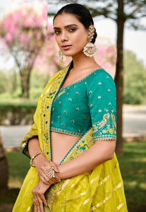 Serenity vol 4 -  mehendi green jacquard silk Lehenga