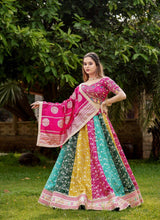 Raja rani traditional bandhani print pink readymade Lehenga (matching men’s kurta available)