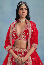 Red art silk Lehenga