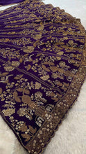 Purple and gold Georgette royal look lehenga