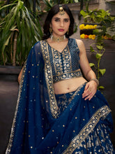 Dola silk jacquard Lehenga in blue