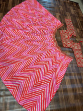 Pink and red diamond silk Lehenga