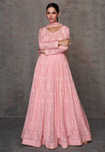Janisha - readymade pastel pink georgette anarkali