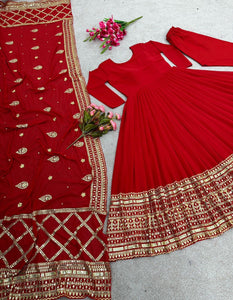 Bollywood inspired red party wear anarkali