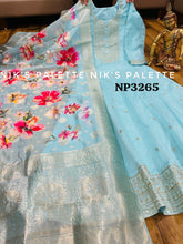 Niks collection - light blue modal chanderi anarkali (plus size option)