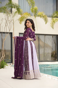 Two coloured panelled anarkali