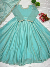 Sea Green fendy silk gown