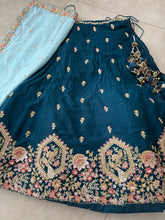 Teal Georgette sequins lehenga