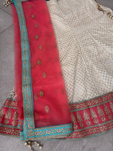 White and aqua lehenga