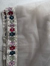 Grey stone thread embroidered lehenga