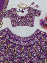 Purple floral embellished Lehenga