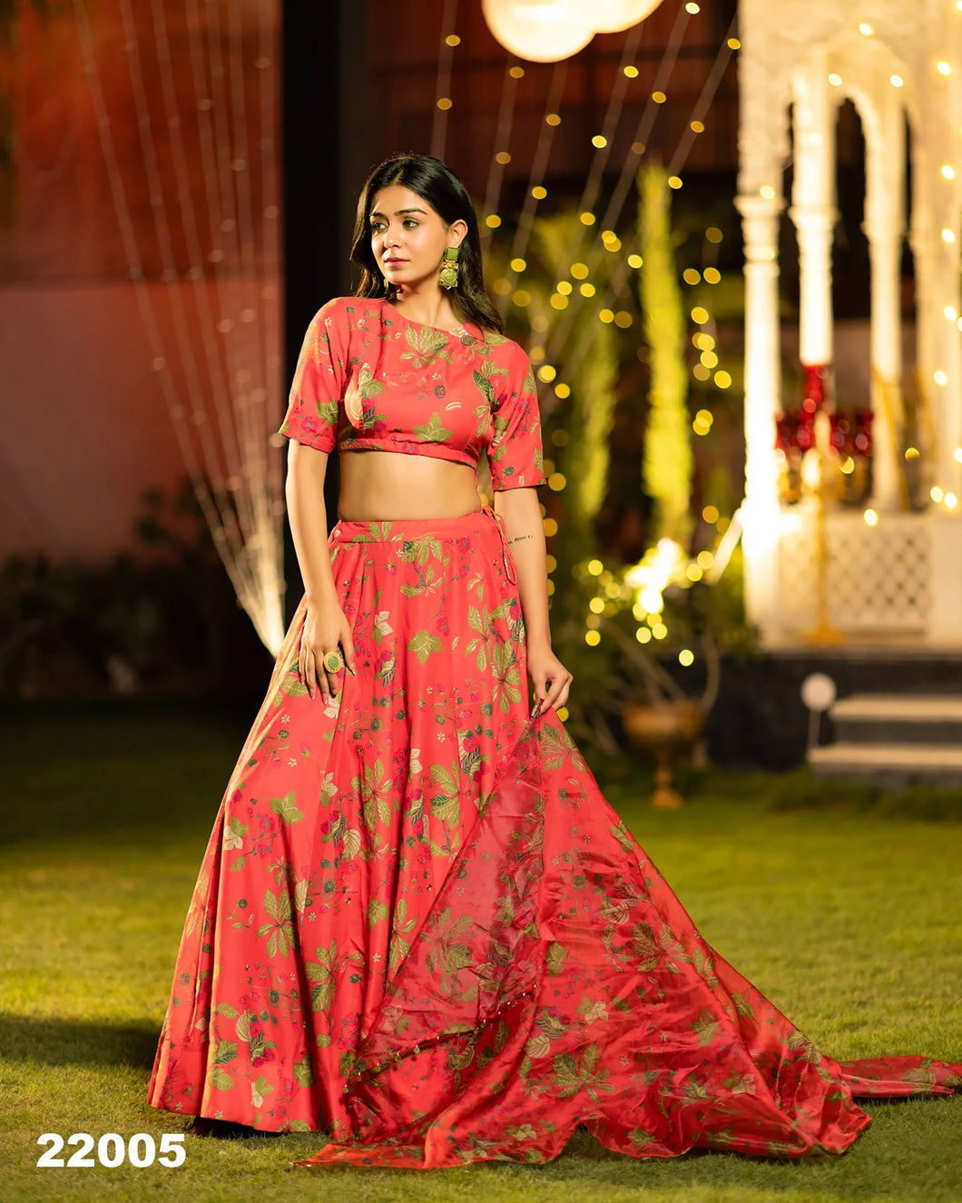 Printed chinon Lehenga readymade (plus sizes too)