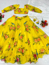 Yellow organza silk - readymade Lehenga