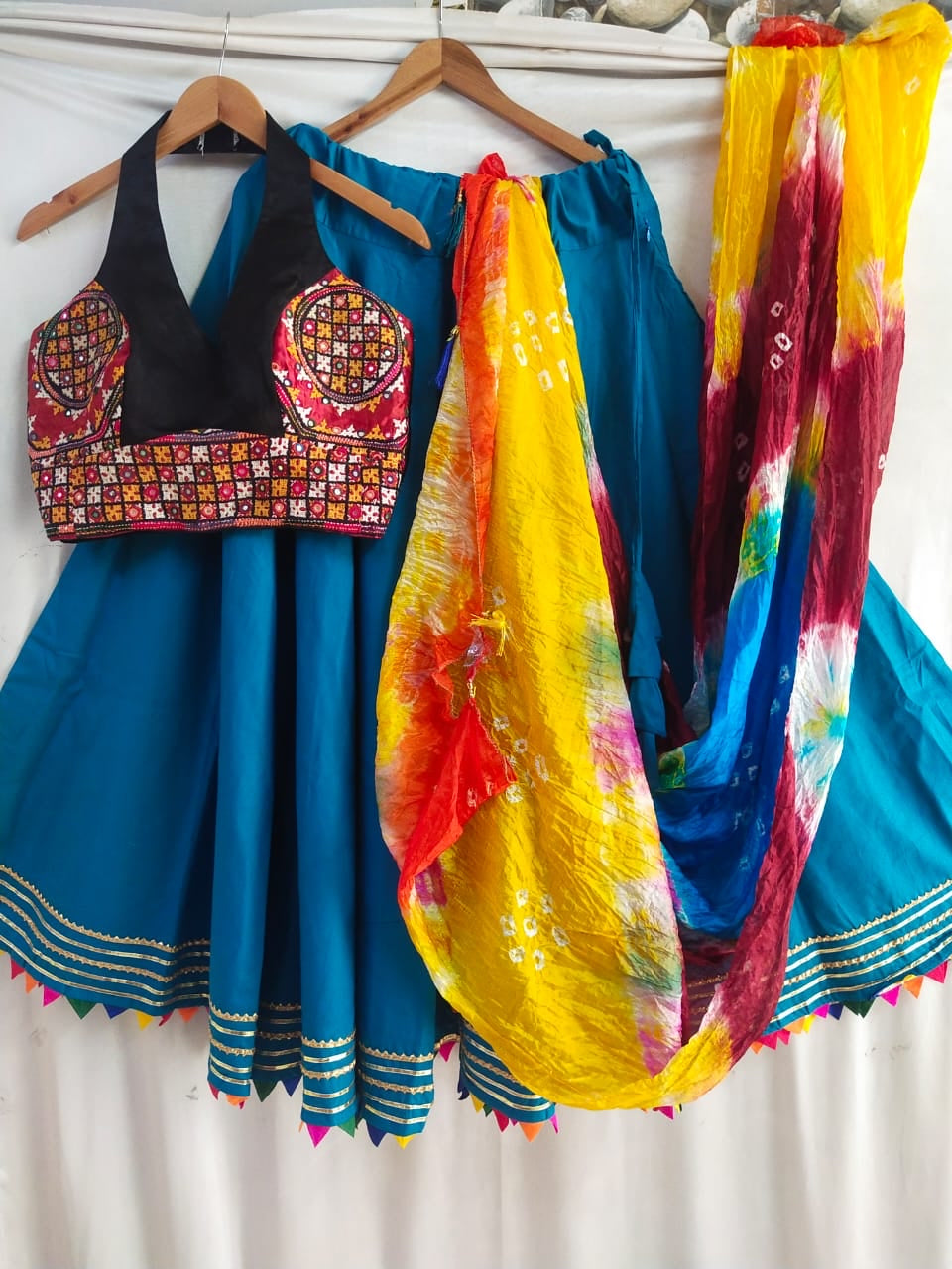 Kutchi work and halter necks readymade chaniya choli