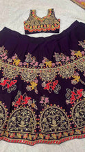 Deep violet Kasturi silk lehenga