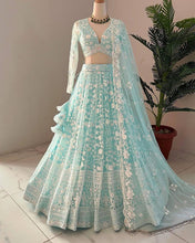 Stylish sky butterfly net Lehenga