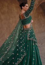 Janisha readymade - green chinon silk Lehenga
