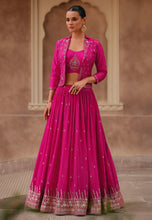 Janisha readymade - hot pink Indo western style Lehenga