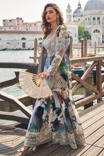 Grey and blue sharara with jacket