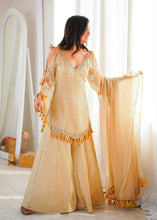 Gold palazzo crush with mirror work