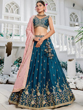 Navy blue and pink Lehenga