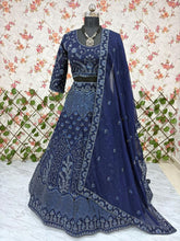 Navy blue glittery Lehenga
