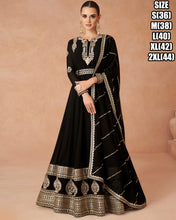Janisha -  georgette reception readymade gown in black