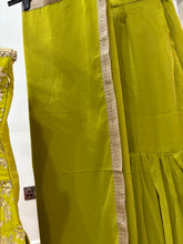 Mehendi Green sharara with gold floral detailing
