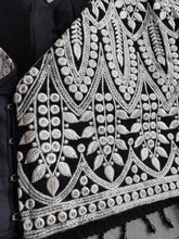 Black thread work palazzo with cape