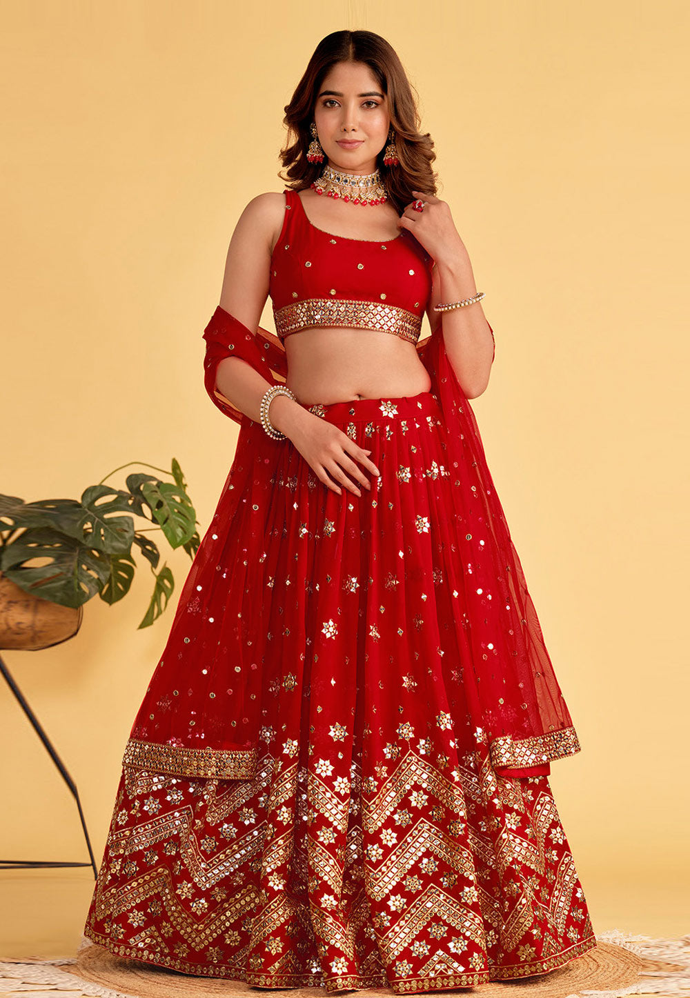 Sara - red and gold elegant Lehenga