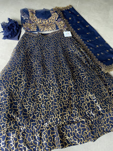 Navy blue badal lehenga