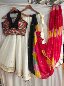 Kutchi work and halter necks readymade chaniya choli