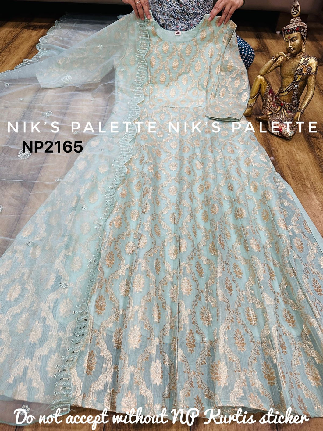 Niks - chanderi banarasi anarkali (plus size too up to UK 30)