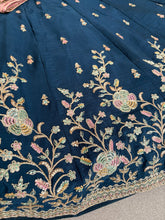 Navy blue and pink Lehenga