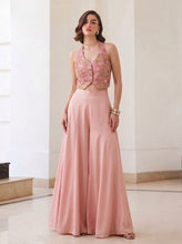 Pastel pink waistcoat and palazzo set