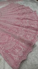 Pastel pink silk Dori work lehenga